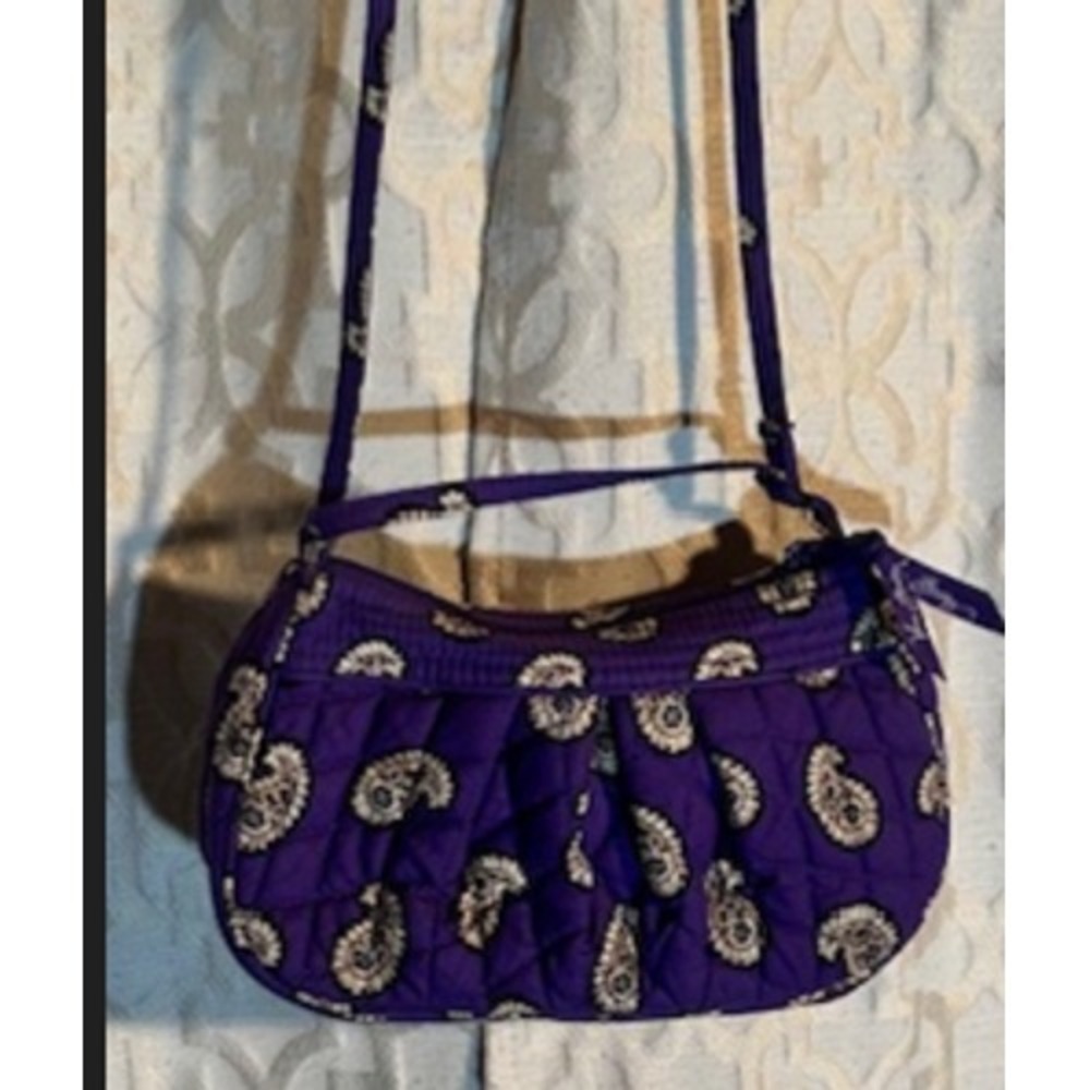 Vera Bradley Pleated Crossbody Bag_Simply Purple Paisley Pattern